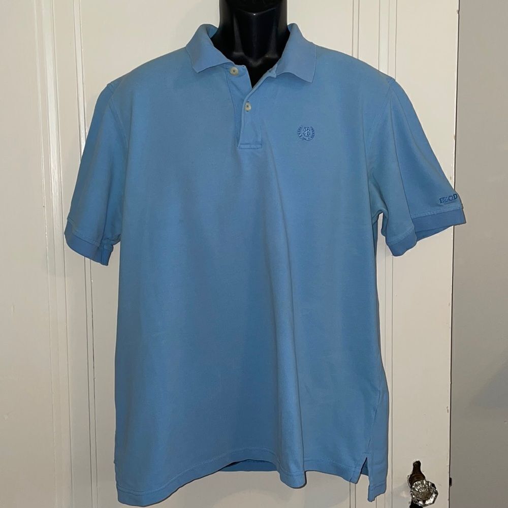 Izod light blue cotton polo shirt